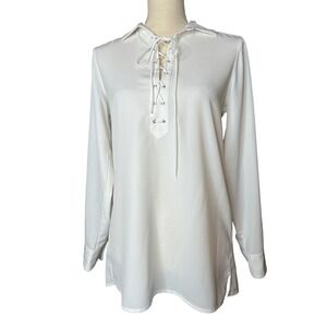 Antonio Melani Blouse in White with Tie Front Size XS